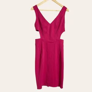 Zac Posen Berry Red Cutout Sleeveless Cocktail Knee Length Sheath Dress Size 6